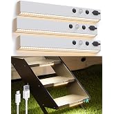 3 Pack Motion Activated RV Step Lights Waterproof Rechargeable Stair Lights | 44LED Motorhome Motion Sensor Night Lights, Dimmable, Magnetic RV Accessories for Motorhome Travel, Camper, Travel Trailers