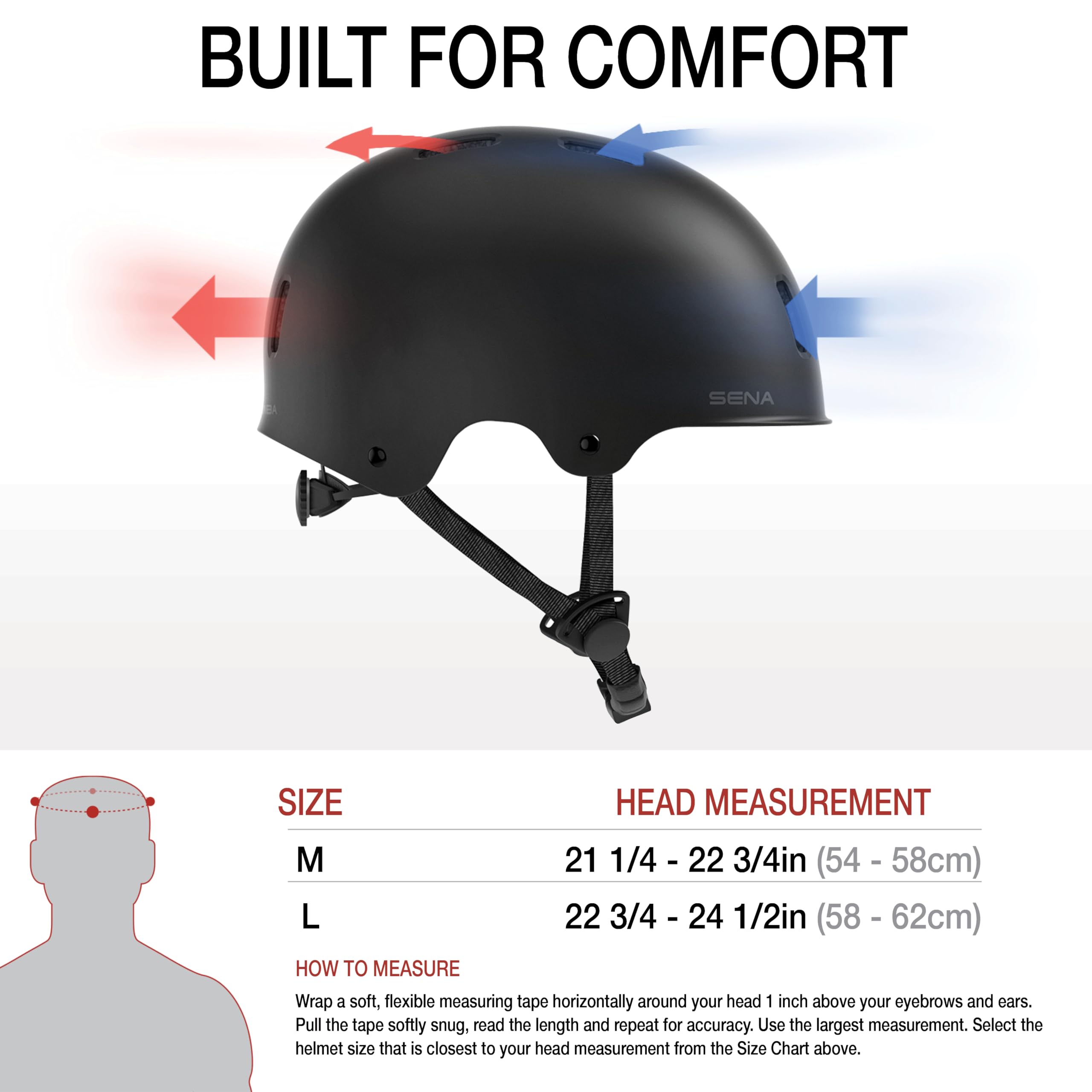 Sena Rumba Multi-Sport Bluetooth-Helm (Matte Black, L) 5