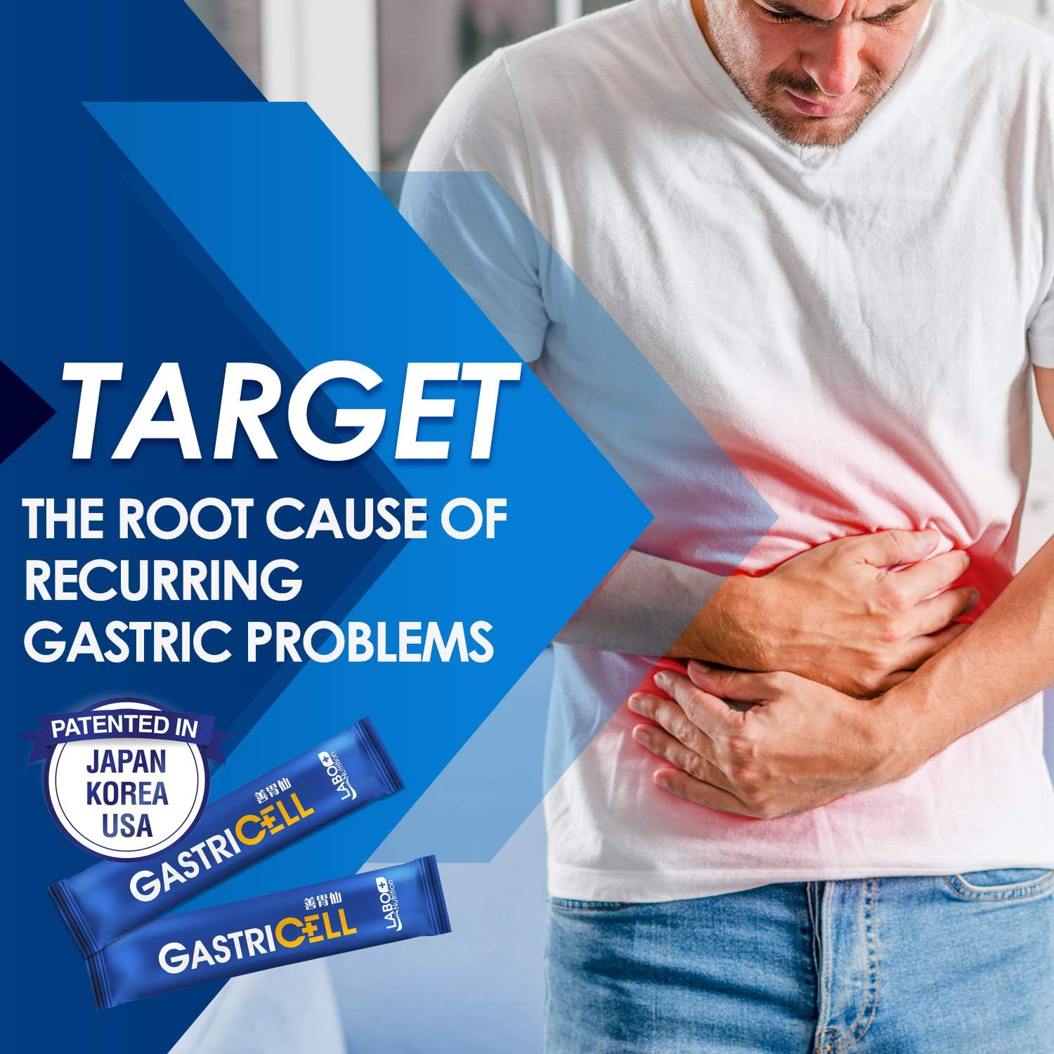 GASTRICELL - Eliminate H. Pylori, Relieve Acid Reflux and Heartburn, Regulate Gastric Acid - Targets The Root Cause of Recurring Gastric Problems, Natural Defence Against Gastric Distress -30 sachets: Health & Personal Care
