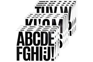 BINLINHONGO 140 Large Alphabet Stickers, 12 Sheets 3 Inch Self-Adhesive Vinyl Letters Sticker Decals for Mailboxes, Doors, Trucks, Classroom Decor, Suitable for Indoor and Outdoor - Black