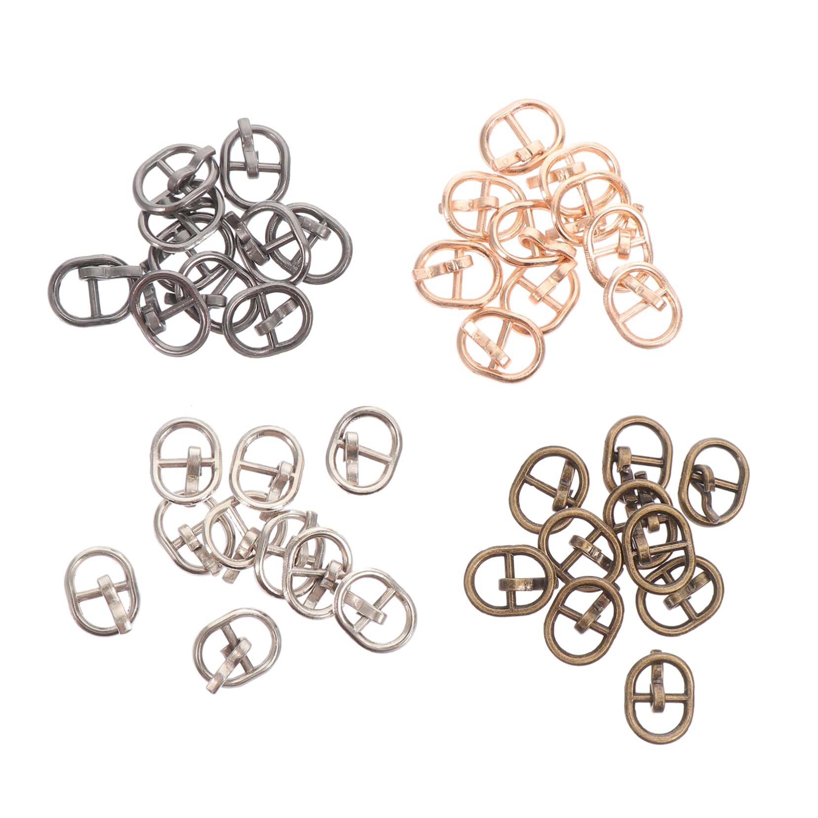 AUTSUPPL Diy Mini Buckles for Crafts 40Pcs Alloy Small Pin Buttons Tiny Belt Buckles for Doll Shoes and Clothing Accessories