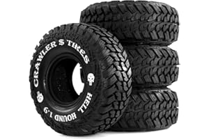 Chanjorlin 1.9 RC Tires 1/10 Soft Rubber All Terrain Crawler Tyres OD 4.65 for 1:10 Rock Mud Crawler Car Traxxas TRX4 Axial SCX10 II RC4WD D90 TF2 Tamiya CC01 Gen8 1.9 inch Beadlock Wheels Rims