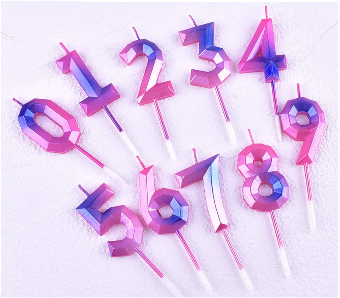 YFOX 10 pieces digital birthday candle and 3 birthday cards cake candle cake top hat birthday party decoration