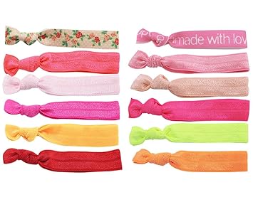 Amazon Com Bonamart 12 Pcs No Crease Elastic Hair Band Ponytail