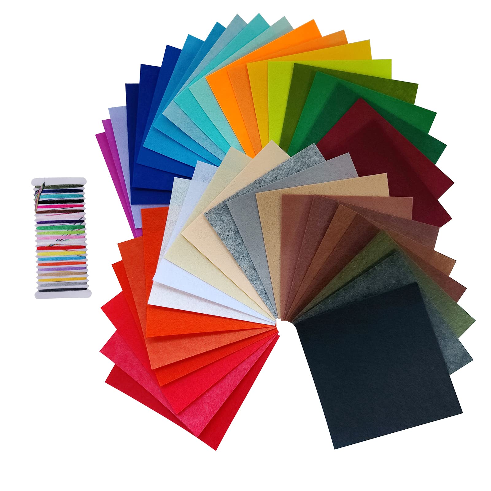 Colour Felt Sheets, Stiff Felt Fabric, 15X15CM Craft Fabric, 40 Colours Square Sheets for Craft and Sewing Projects
