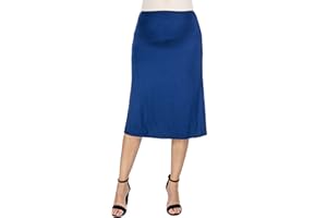 24seven Comfort Apparel A Line Elastic Waist Knee Length Maternity Skirt