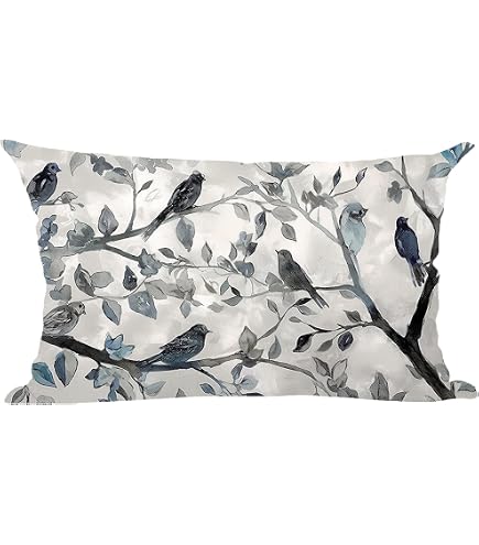 WENIANRU Fall Decorative Pillow Cover - Watercolor Pumpkin Print Cotton Linen 12x20 Inches - View #7
