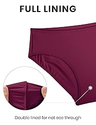 CRZ YOGA Bikini Bottoms for Women Mid Rise Full