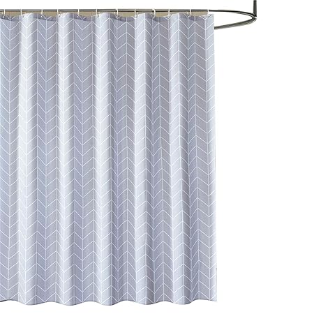 Sfoothome Fabric Shower Curtain Polyester Striped Mold Resistant