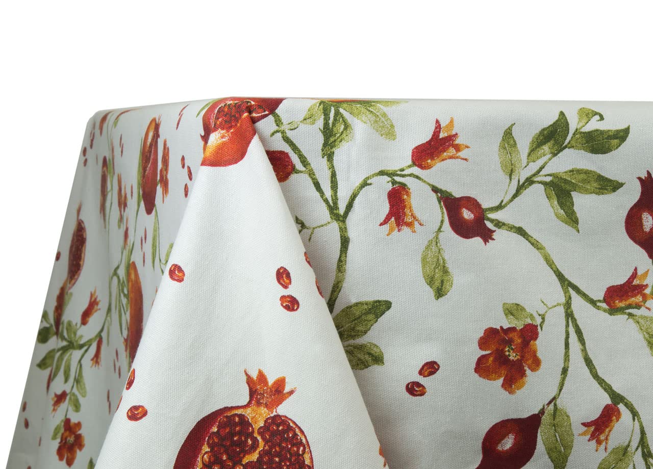 BIANCHERIAWEB Pomegranate Design Kitchen and Living Room Tablecloth, Made in Italy, 100% Cotton, 140x240 cm