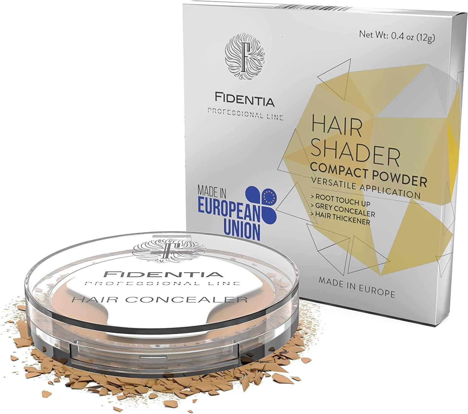 Fidentia Hair Shader root touch up, concealer and grey cover powder, 12g light blonde