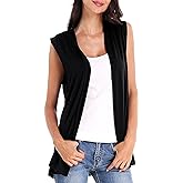 Urban CoCo Women's Sleeveless Cardigan Open Front Vest Lightweight Cool Coat