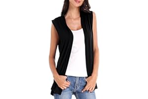 Urban CoCo Women's Sleeveless Cardigan Open Front Vest Lightweight Cool Coat