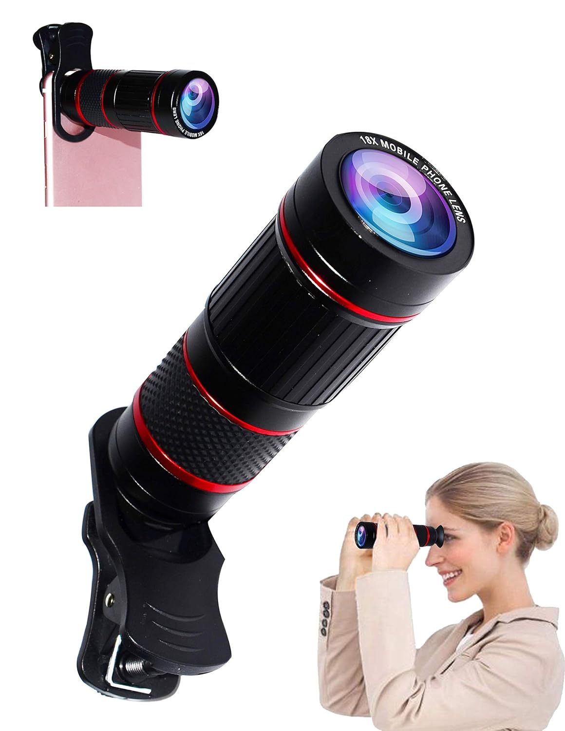 Bostionye Universal 18X ClipOn Telephoto Telescope Camera Mobile