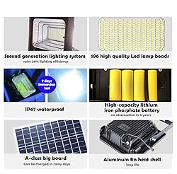 100W Solar Flood Light Outdoor Dusk to Dawn with