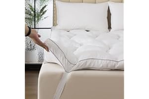 SHOUREN Memory Foam Mattress Topper Full Pressure-Relieving Bed Topper with Secure Strap Design for Back Pain, Soft and Supportive, Shredded Memory Foam