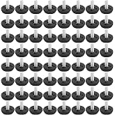 LIDSCURA 1/4-20 Stainless Steel Adjustable Furniture Feet Screw in Chair Levelers Feet for Furniture Glide Table Leveling Feet for Table Chair Cabinet Legs (64)