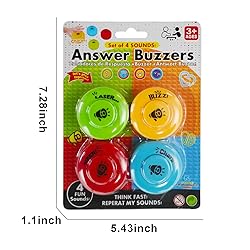 Gelabur Set of 4 Buzzers for Trivia Games, Answer
