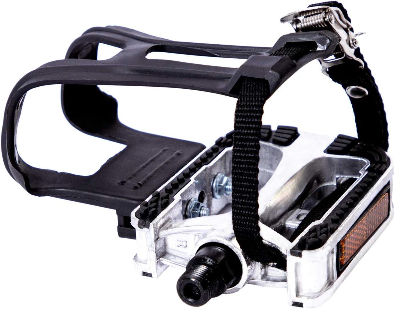 COZYROOMY Bike Pedals with Clips and Straps, for Exercise Bike, Spin Bike And outdoor bicycles, 9/16-Inch Spindle Resin/Alloy Bicycle Pedals, Half year warranty