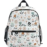 ALAZA Cute Toddler Backpack Floral Rainbows Backpack for Boys Girls Kindergarten Backpack Toddlers Daycare Bag Preschool Backpack