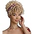 builson Drawstring Ponytail for Black Women, Afro Puff Kinky Curly Hair Ponytail Extension with Bangs Updo Natural Hair Ponyt