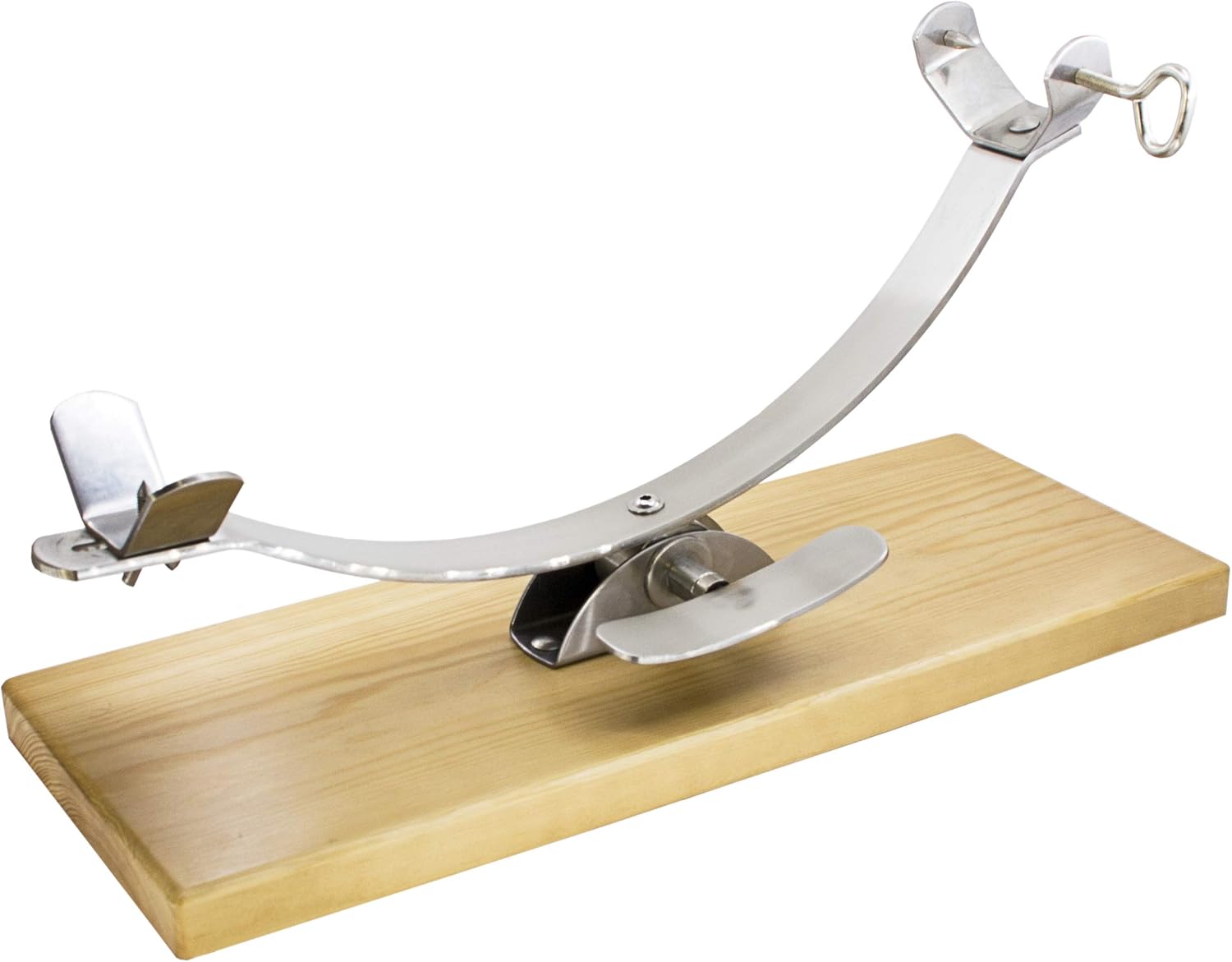 Supporto Per Prosciutto Flores Cortés 17923 – In Acciaio Inossidabile AISI 304 Con Base In Legno, Argentato