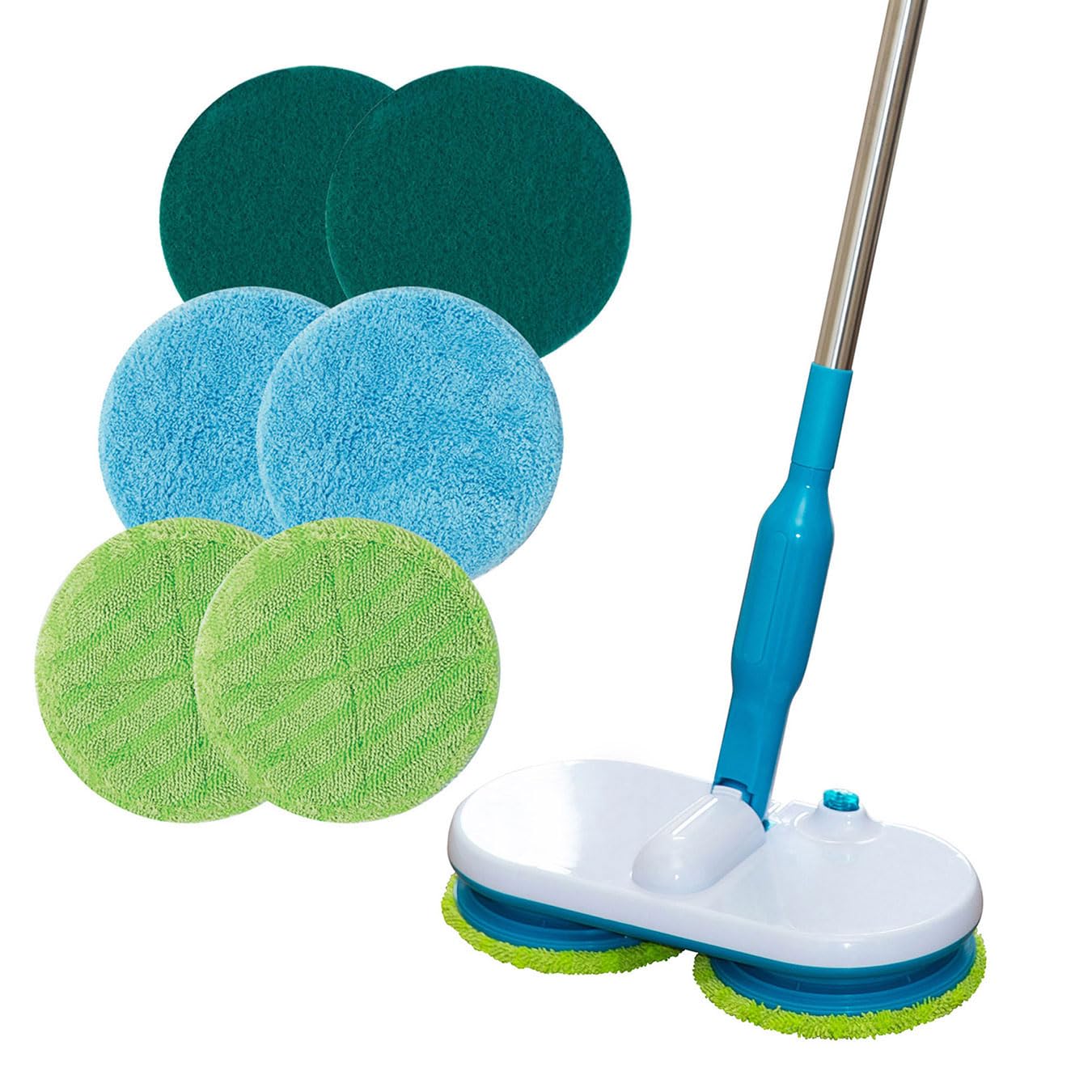 High Street TV Floating Mop - Cordless & Rechargeable - 100RPM Dual-Contra Rotating Microfiber Cloths - Complete Hard Floor Cleaning Solution - Loosen & Lift Dirt with Polishing & Scouring Pads