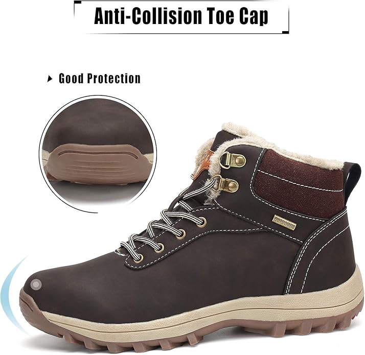 Mishansha Men Women Winter Snow Boots Warm Ankle Anti-Slip Water Resistant Hiking Trekking Walking
