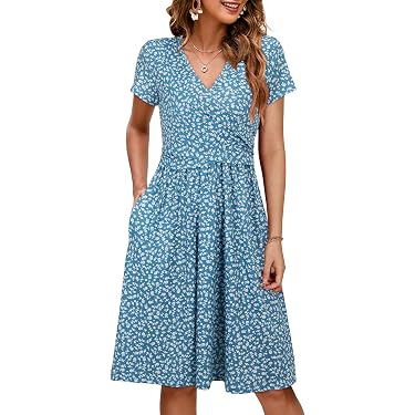 nursing dresses casual Women's Maternity V Neck Wrap Maxi Summer Dress Short Sleeve Boho plus size Amazon Best Sellers: Best Maternity