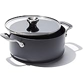 OXO Professional 5QT Stock Pot with Lid, Hard Anodized Ceramic Nonstick Cookware PFAS-Free, Stainless Steel Handles, Induction Suitable, Diamond Reinforced Coating, Dishwasher and Oven Safe, Black