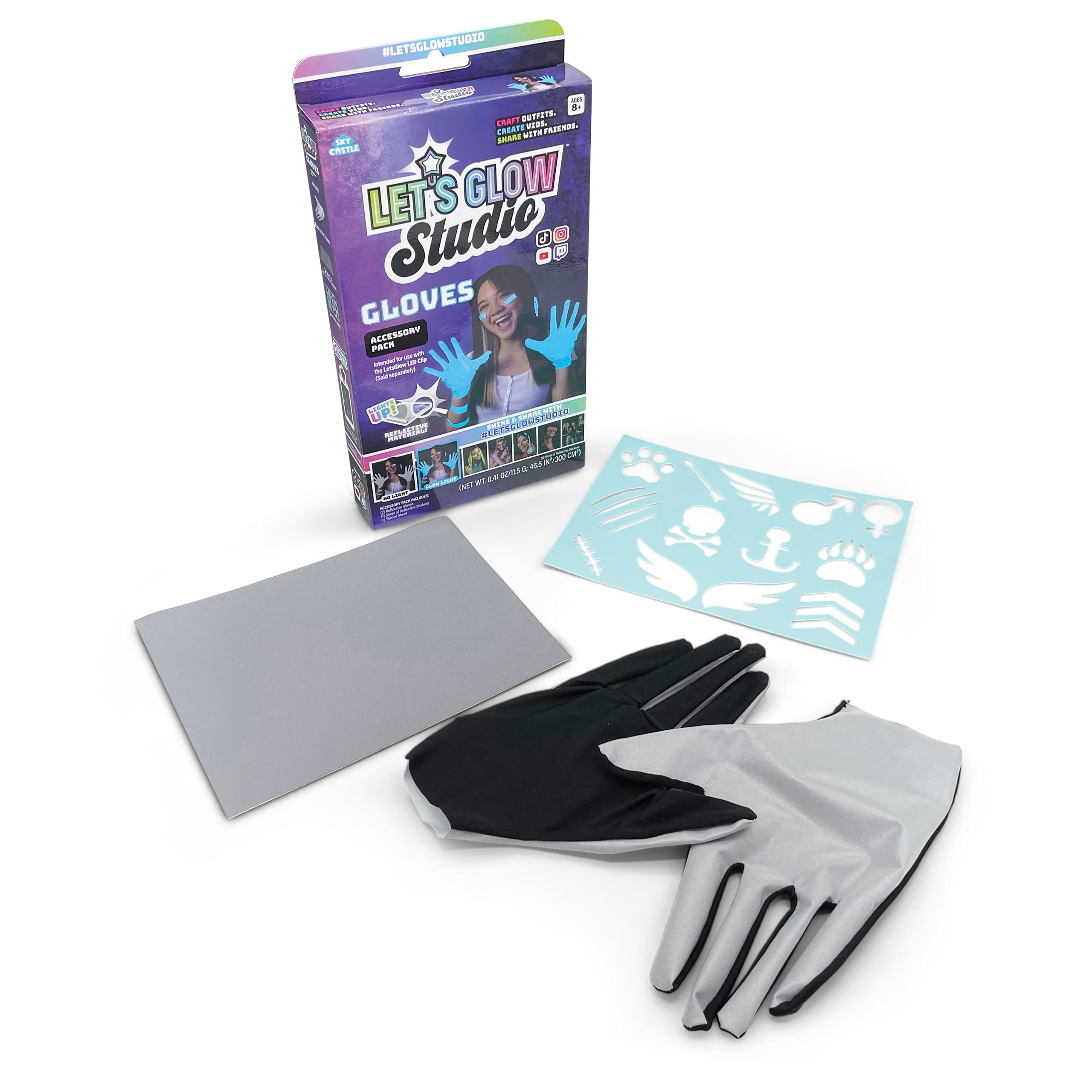 Let's Glow Studio LET01310 Gloves Accessory Pack in CDU, Multi Colour