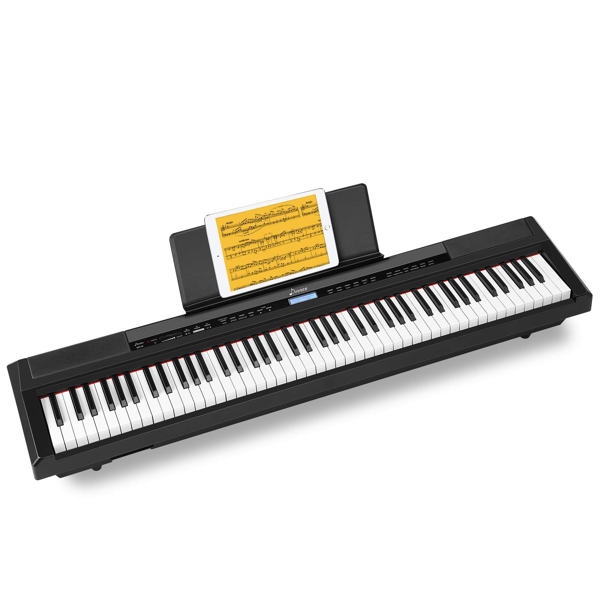 Donner Digital Piano Keyboard 88 Keys Full Weighted, Portable Beginner Electric Piano Full Size with Pedal Real Piano Touch, DEP-20