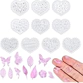 10 Pcs Polymer Clay Molds, Polymer Clay Cutters Molds for Crafts Air Dry Earrings Tools, Jewelry Mini Silicone Resin Flower Molds, Epoxy Polymer Clay Earring Cutters Shapes Making Kit Extruder