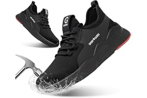 Ulogu Waterproof Steel Toe Shoes for Men Women Lightweight Safety Sneakers Comfortable Puncture Proof Shoes Indestructible Wo