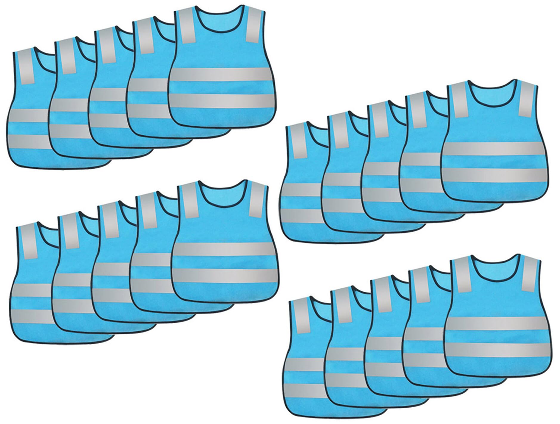 Toddler Safety Vest Lightweight Camping High Vis Waistcoat Pull-On Coming Home from School Construction Vest Blue 20 Pack