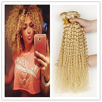 Amazon Com Tony Beauty Hair Kinky Curly 613 Blonde Brazilian