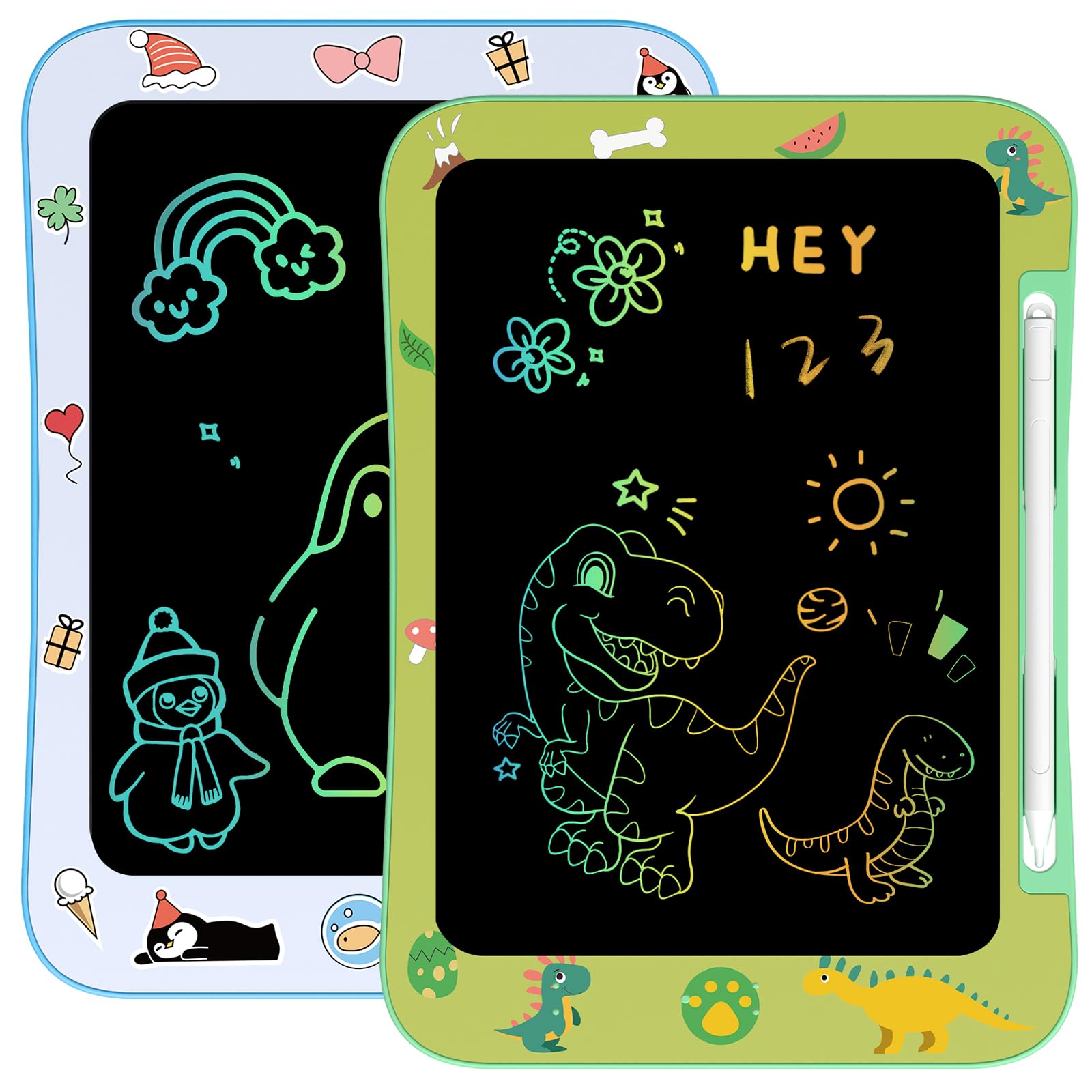 Photo 1 of [2 Pack] Genialba LCD Writing Tablet for Kids, Colorful Screen Drawing Board for 3-7 Year Old Boys & Girls - Educational Toys for Birthday & Christmas (Dinosaur&Penguin)