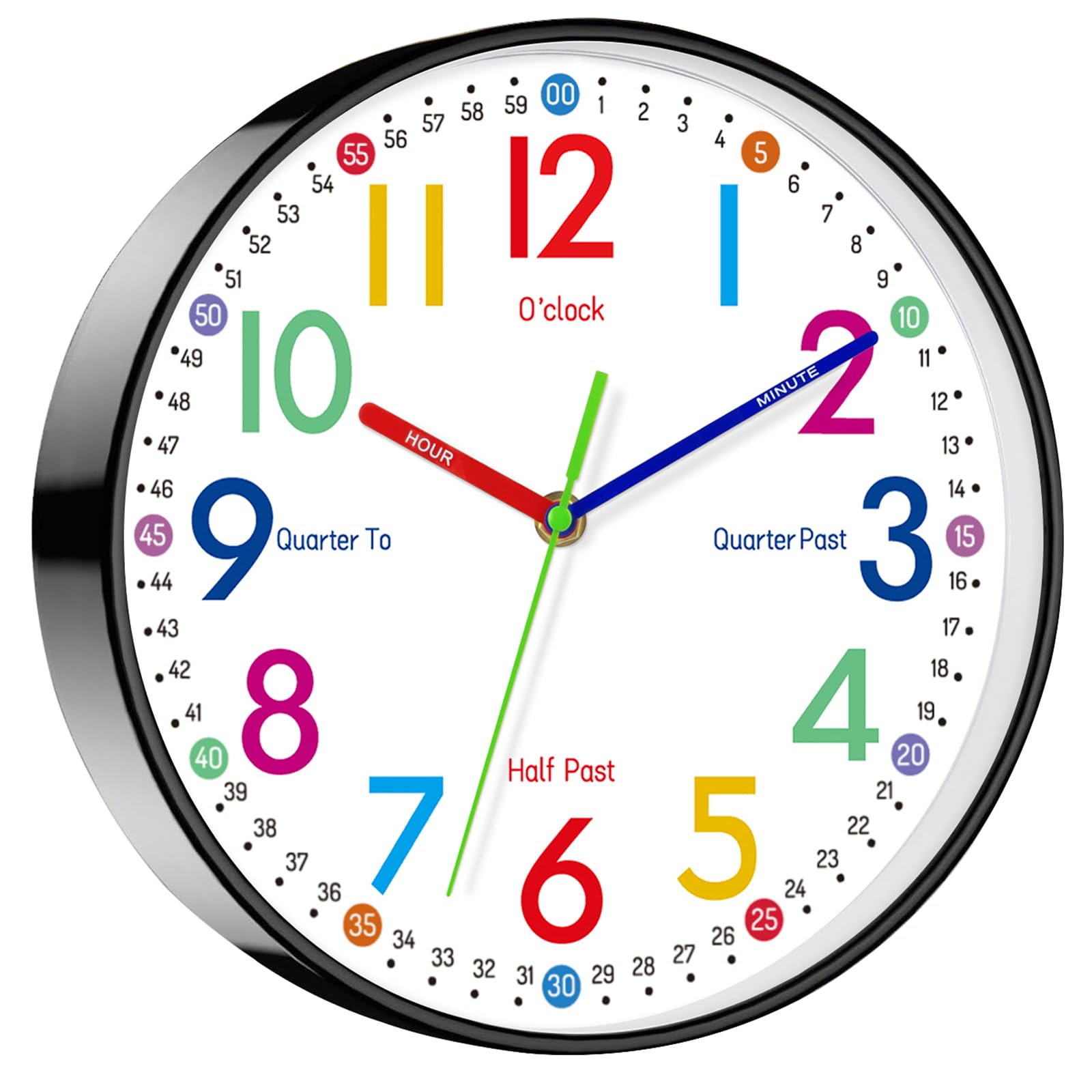 Photo 1 of TAGLUMO Kids Wall Clock, 8 Inch Small Modern Wall Clocks Battery Operated, Silent Non-Ticking Analog Classic for Office, Home, Bathroom, Kitchen, Bedroom, School
