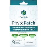 ClariVeda Labs PhytoPatch Pimple Patches | Invisible Hydrocolloid Acne Patches with CICA, Nigella Sativa (Black Seed Oil) &amp; Bakuchiol | Vegan | Jumbo