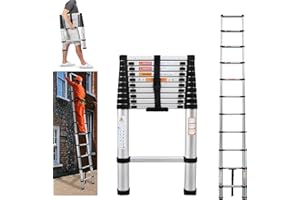 JUPITOR Telescoping Ladder 10FT Aluminum Telescoping Extension Ladder, Collapsible Ladder Attic Ladder Rv Ladder, Portable Telescopic Ladder for Outdoor Working & Household Use, Folding Ladder 330lb Capacity
