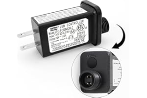 PREMIER ADAPTER 30V 0.2A 8 Mode Light LED Transformer 30V LED Controller Class 2 Power Supply, Low Voltage Transformer US Plug, Replacement for CZJUTAI JT-EL/FC300V0200-C Christmas Lighting,String Light (1)