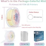 ZIRO Tricolor Gradient Matte 3D Printer Filament 1.75mm 1kg PLA Multicolor view 5