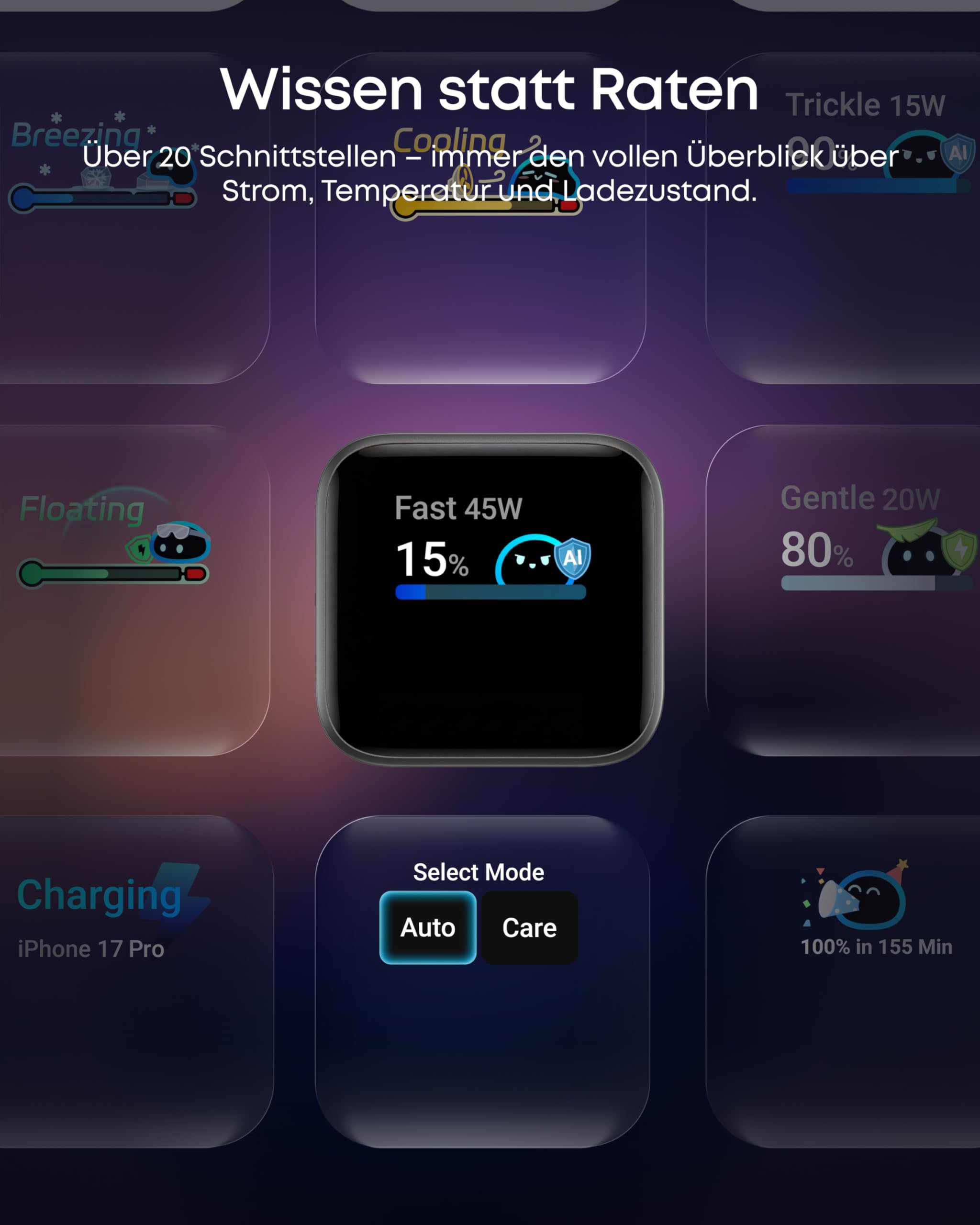 Anker Smart Ladegerät, Anker Nano 45W USB C Ladegerät mit Display und intelligenter Erkennung, integriertem Schonmodus, kompaktes GaN Schnellladegerät für iPhone 17/16/15 Serie, iPad, MacBook 6
