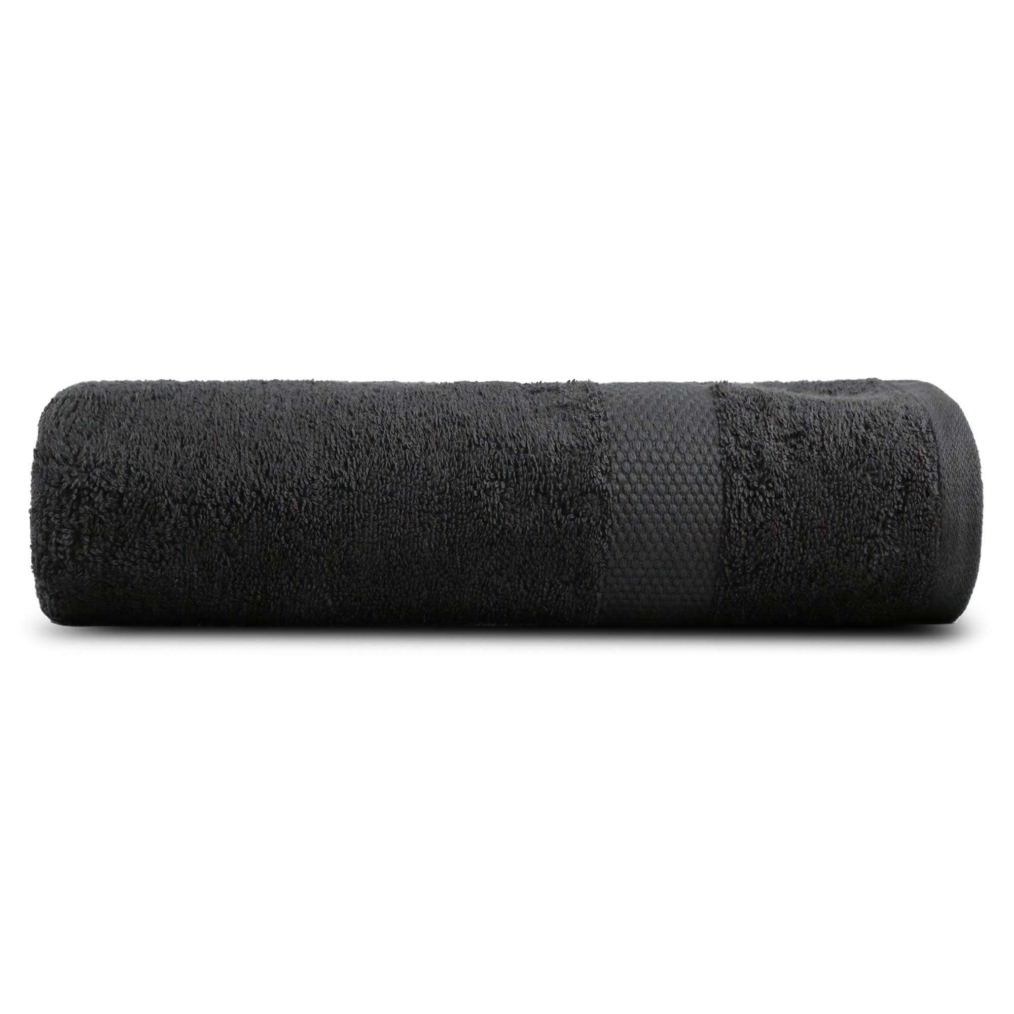 Trident Premium Cotton Bamboo - 1 Piece Bath Towel - Super Soft, Feel Fresh, High Absorbent, Eco-Friendly, Easy Care - Everyday (Black)