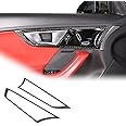 JONKOKO 2PCS Inner Handle Decorative Frame for Jaguar F-Type 2013-2022 Soft Carbon Fiber Door Inner Grab Handle Cover Frame Trim Interior Accessories (Black)