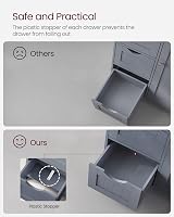 VASAGLE Narrow Bathroom Cabinet with 4 Drawers Grey LHC41GY view 8