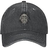 VunKo Cool Skull Vintage Distressed Adjustable Washed Denim Mens Dad Trucker Hat Baseball Ball Cap for Men