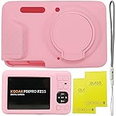 SZHSYJY Case for Kodak PIXPRO FZ55, FZ55 accessories | Soft Silicone Protective Case Removable Lens Cover, Comes with 2 Screen Protectors and 1 Wrist Strap. (Pink)