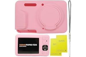 SZHSYJY Case for Kodak PIXPRO FZ55,FZ55 Accessories,Soft Silicone Protective Case Removable Lens Cover,Comes with 2 Screen Pr