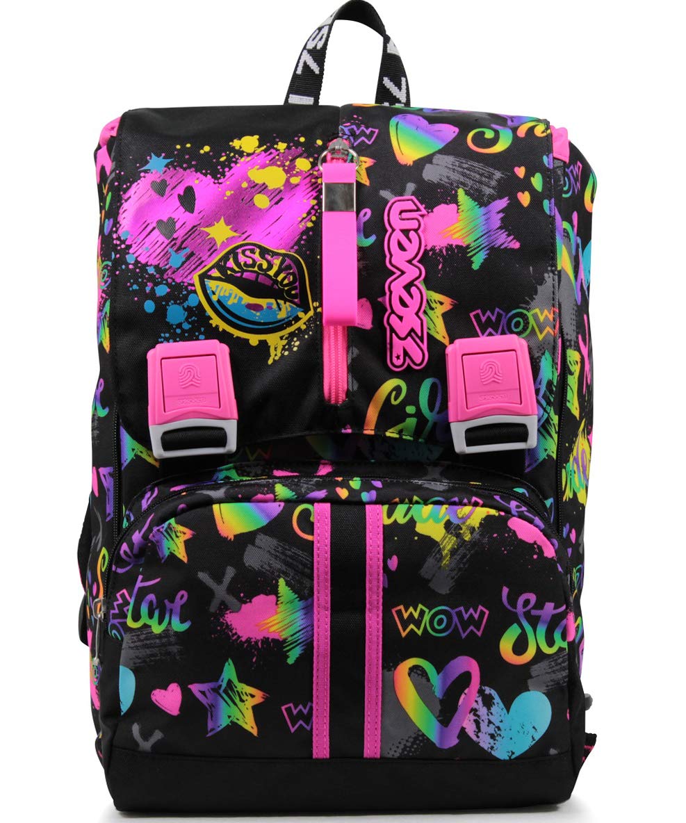 Seven Extendable Backpack, Iridescent, Black, Elementary and Middle School